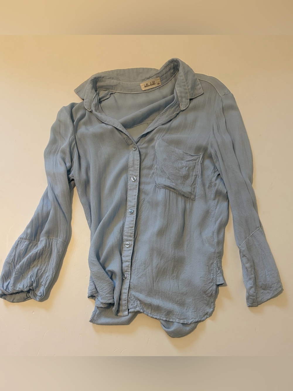 Bella Dahl Dusty Blue Button-Down Blouse